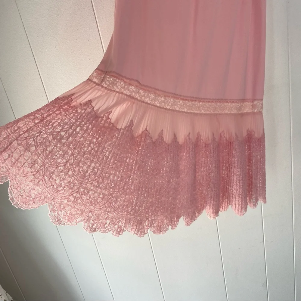 Vintage Van Raalte Light Pink Nylon Half Slip Lace Trim Small Coquette Fairycore - Picture 5 of 8
